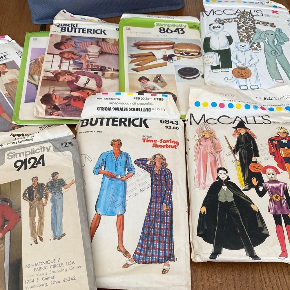 Vintage antique 1970’s 80’s sewing patterns from McCall’s, Simplicity, Butterick